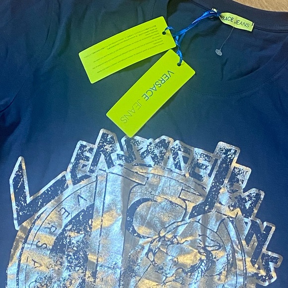 VERSACE JEANS Tiger Print 65 SilverFoil Long Sleeve Shirt for Men - Picture 7 of 8